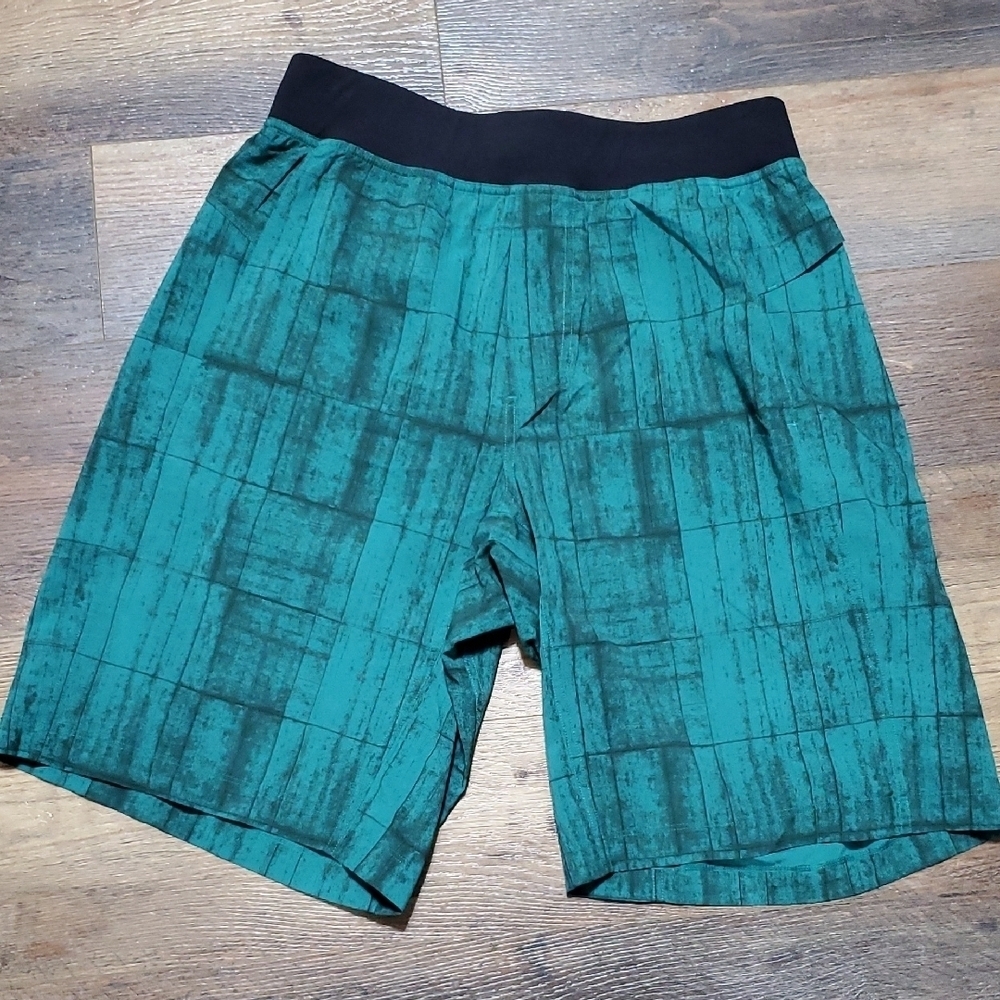 Lululemon Athletica Green and Black Athletic Shorts